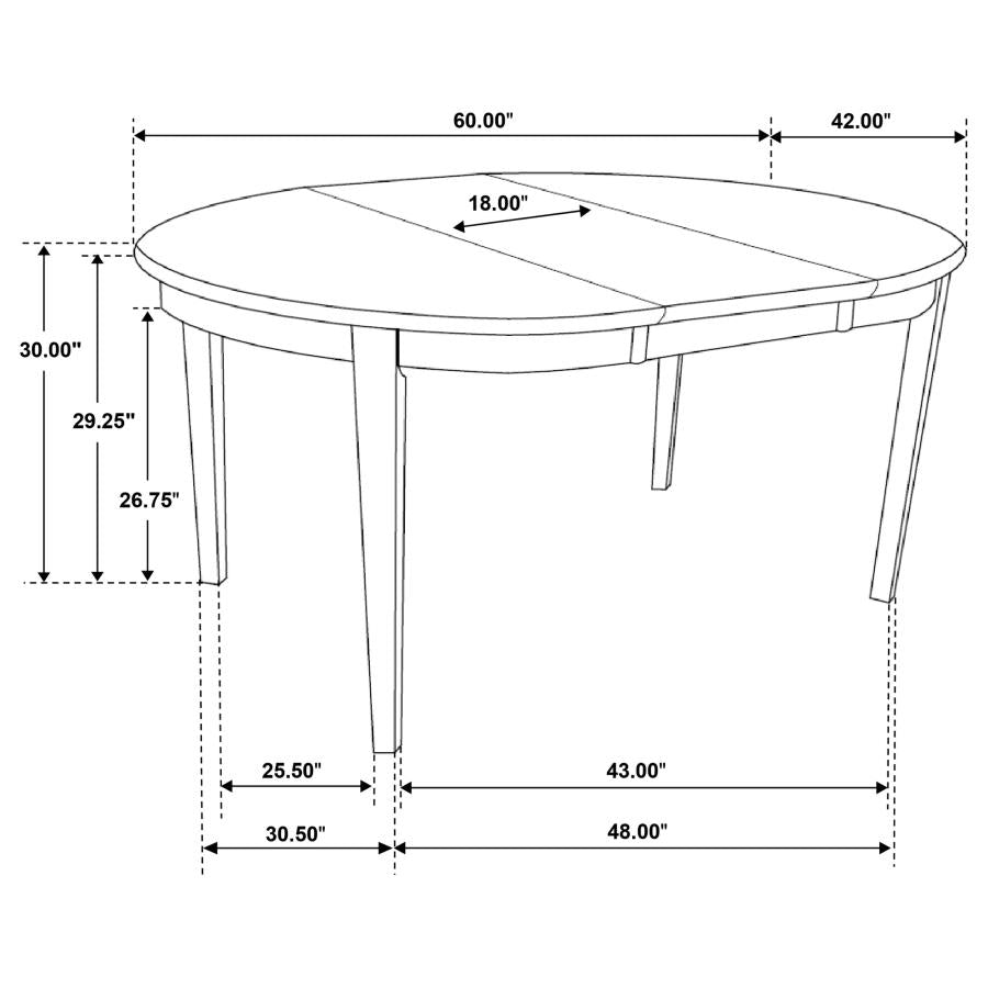 Gabriel Oval 60-inch Extension Leaf Dining Table Cappuccino, 100770