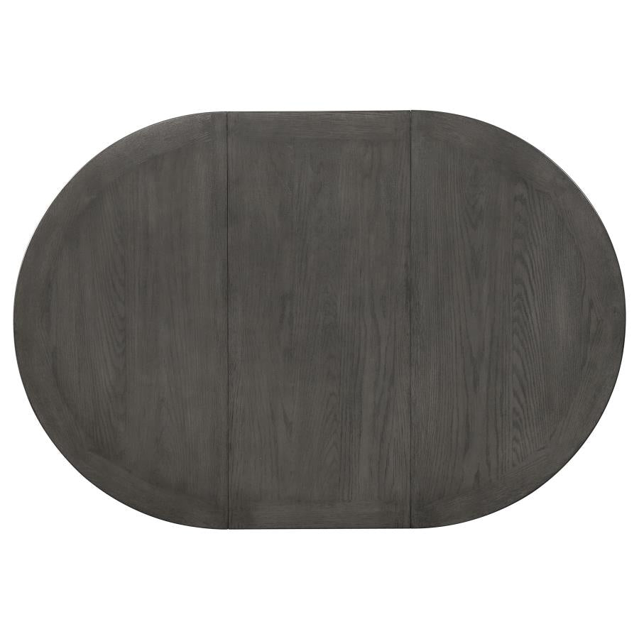 Lavon Oval 60-inch Extension Leaf Dining Table Medium Grey, 108211