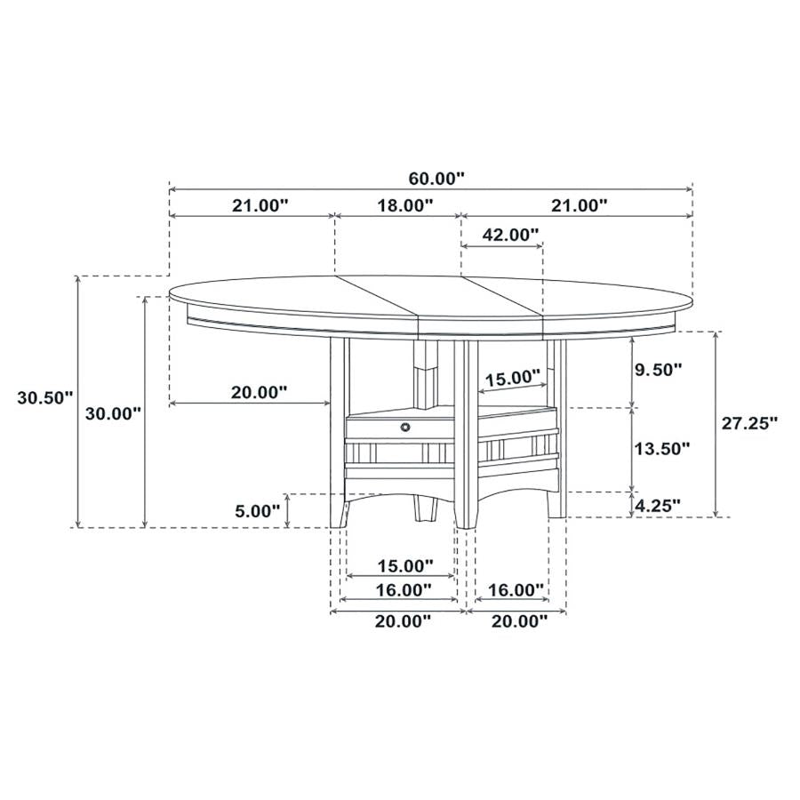 Lavon Oval 60-inch Extension Leaf Dining Table Medium Grey, 108211