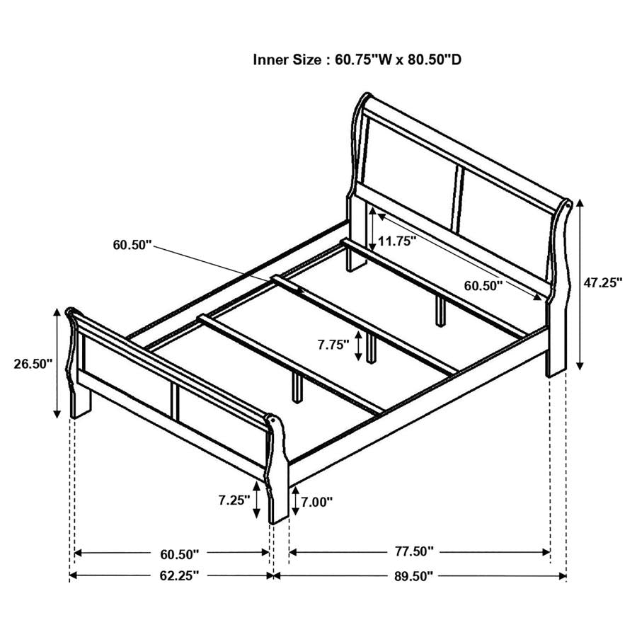 Queen bed frame, dresser, mirror and 1 night stand, 202411Q-S4