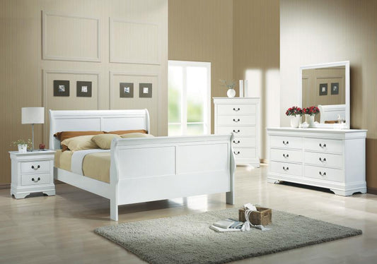 Louis Philippe 4-piece Queen Bedroom Set White, 204691Q-S4