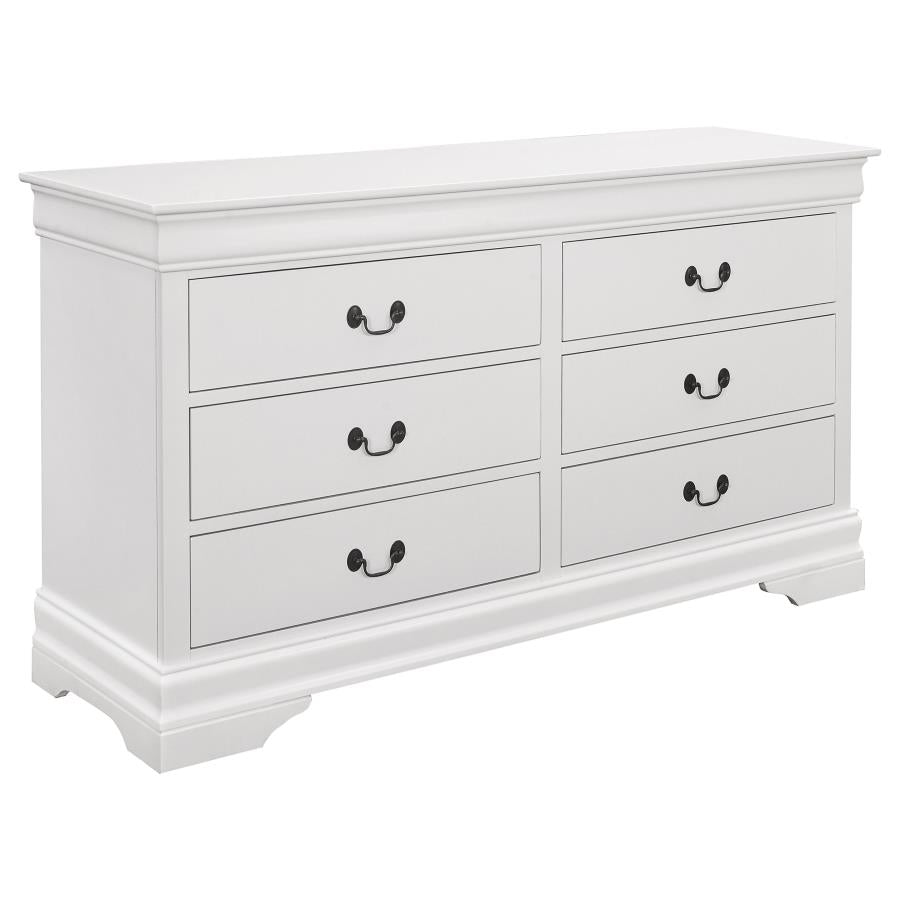 Louis Philippe 4-piece Queen Bedroom Set White, 204691Q-S4
