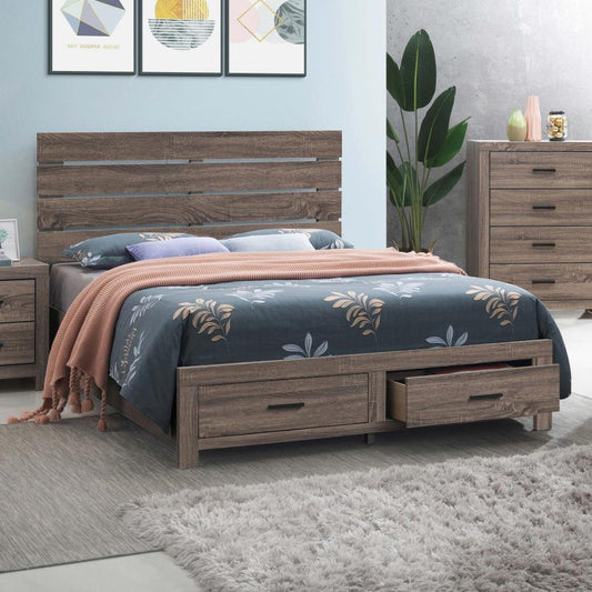 COASTER QUEEN STORAGE BED PANEL BARREL OAK 207040Q