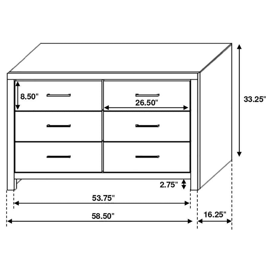 Queen bed frame, dresser, mirror and 1 night stand, 207050Q-S4