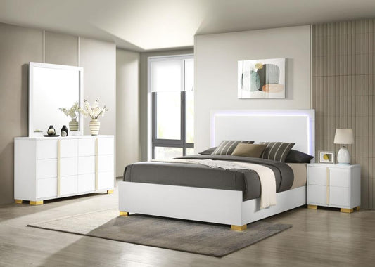 Queen bed frame, dresser, mirror and 1 night stand, 222931Q-S4