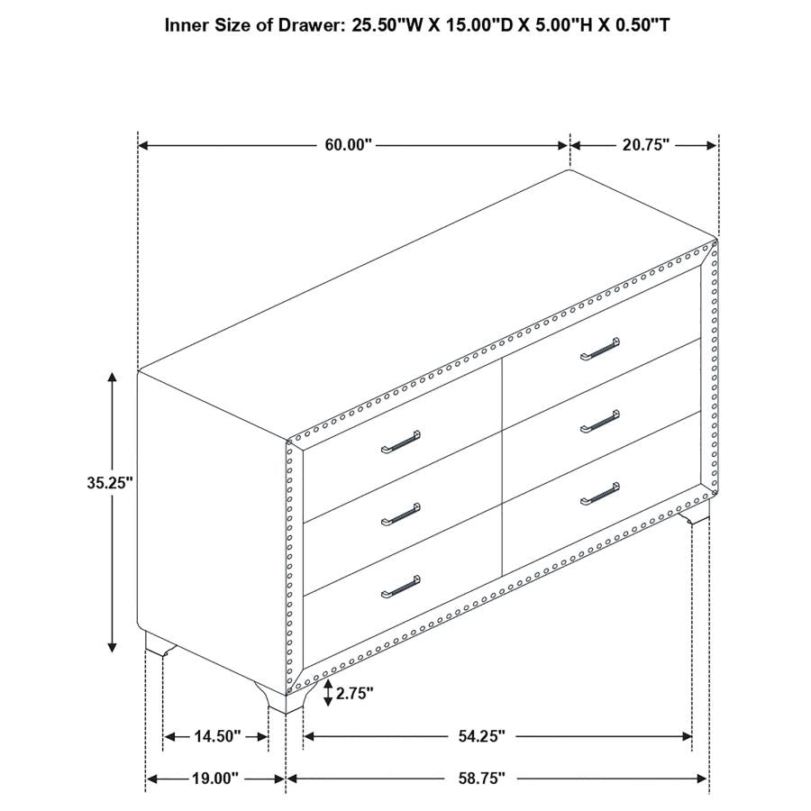 COASTER, BLUE VELVET DRESSER, 223373