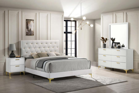 Queen bed frame, dresser, mirror and 1 night stand, 224401Q-S4
