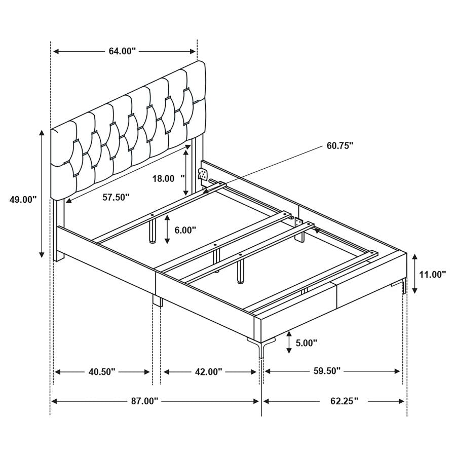 Queen bed frame, dresser, mirror and 1 night stand,  224451Q-S4