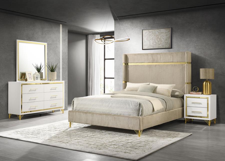 Queen bed frame, dresser, mirror and 1 night stand, 224731Q-S4 Queen bed frame, dresser, mirror and 1 night stand, 224731Q-S4