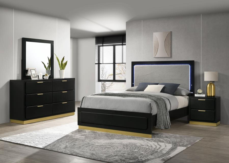 Queen bed frame, dresser, mirror and 1 night stand, 224781Q-S4