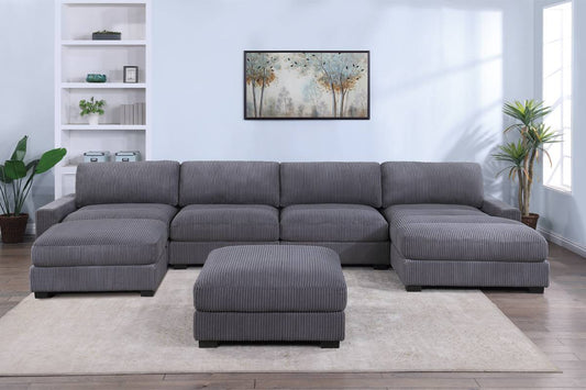 6-Pcs Modular Set gray corduroy, 165