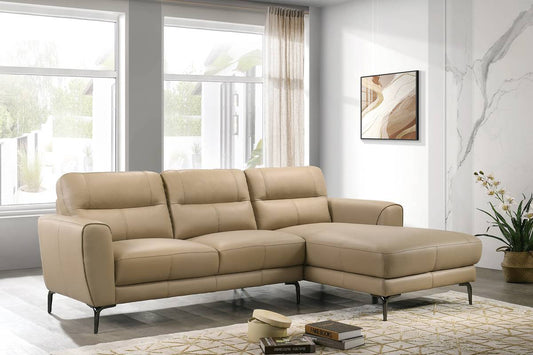 SECTIONAL FULL LEATHER TAUPE, F8426