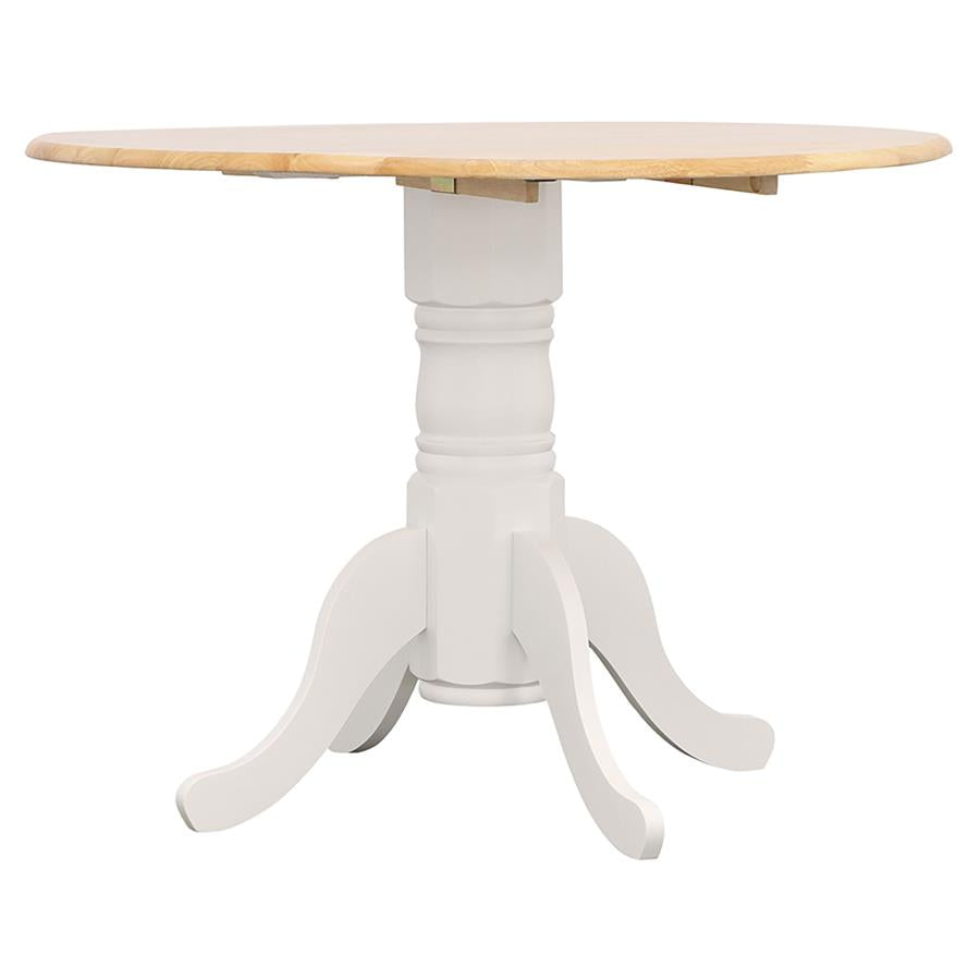 Allison Round 40-inch Drop Leaf Extension Dining Table White, 4241