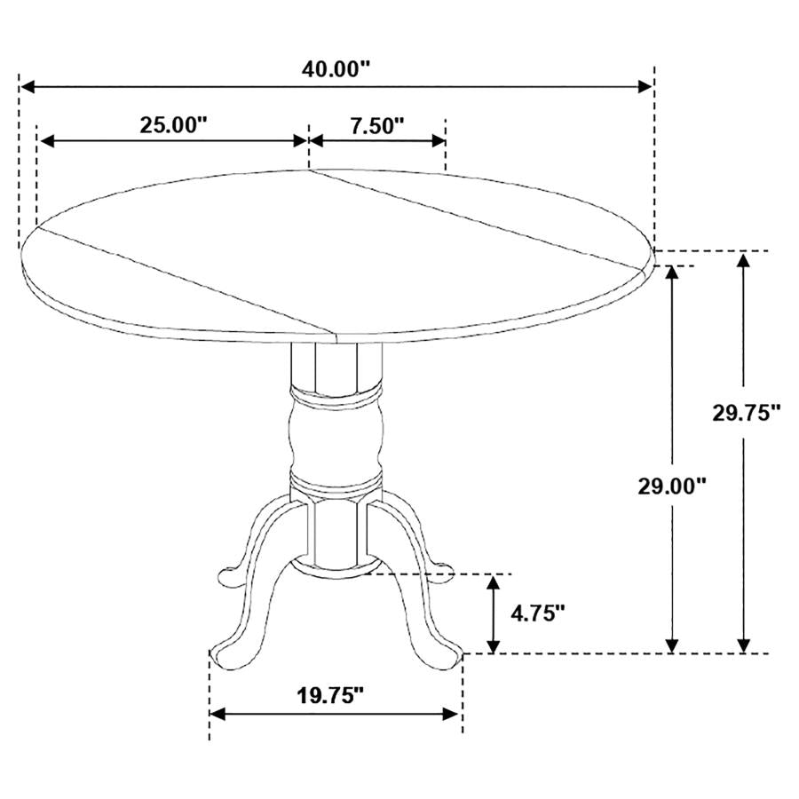 Allison Round 40-inch Drop Leaf Extension Dining Table White, 4241