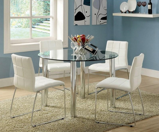 KONA, MODERN 5 PIECES ROUND DINING SET, CM8320WH