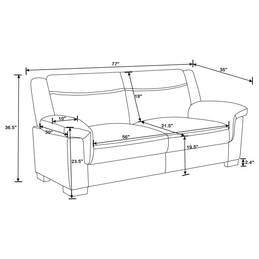 Arabella Upholstered Padded Arm Sofa Grey, 506591
