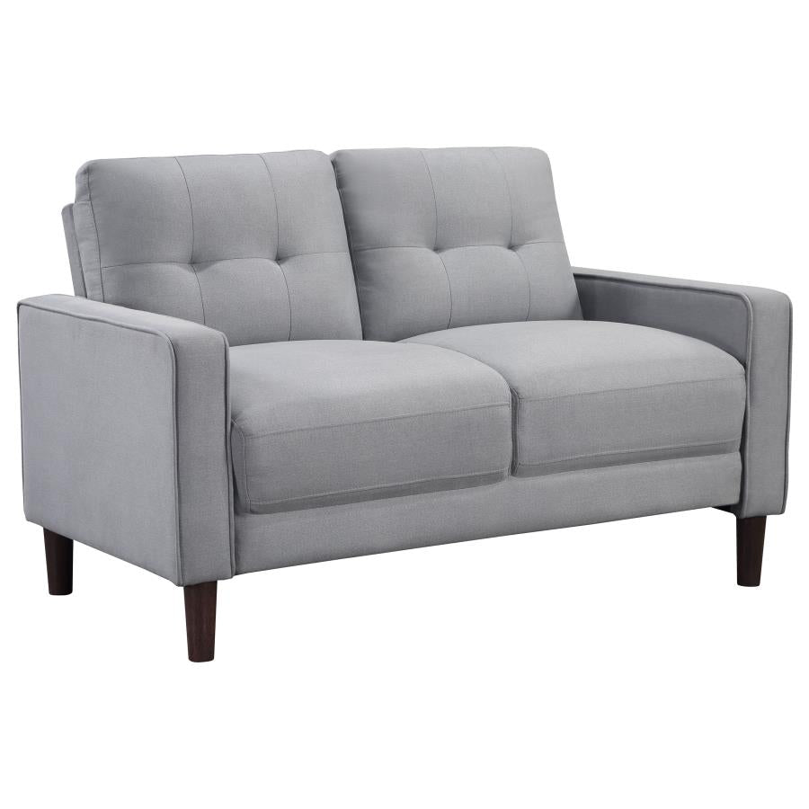 Bowen, 2 piece Upholstered Track Arm Tufted Sofa Set Light Gray, 506781-S2