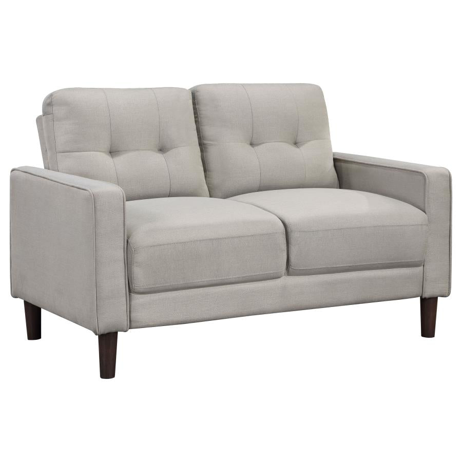 Bowen, 2 piece Upholstered Track Arm Tufted Sofa Set Beige, 506785-S2