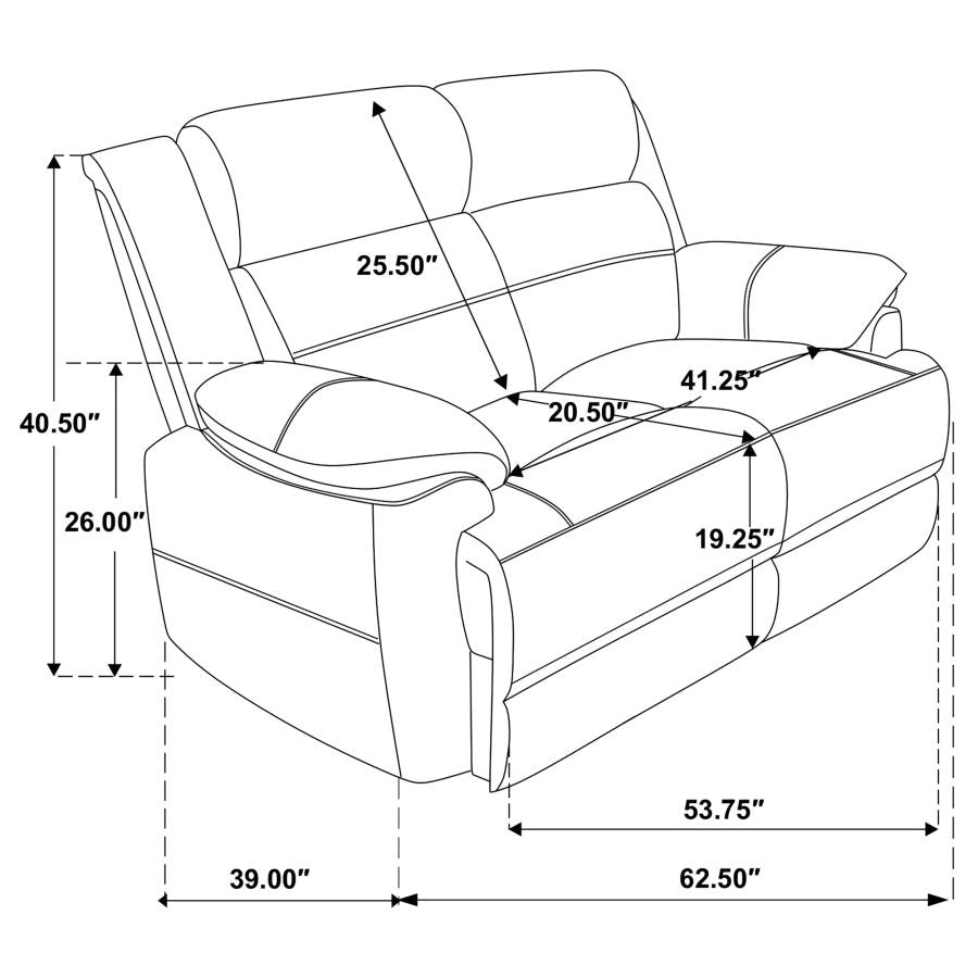 COASTER, ELLINGTON DARK BROWN LOVE SEAT, 508282