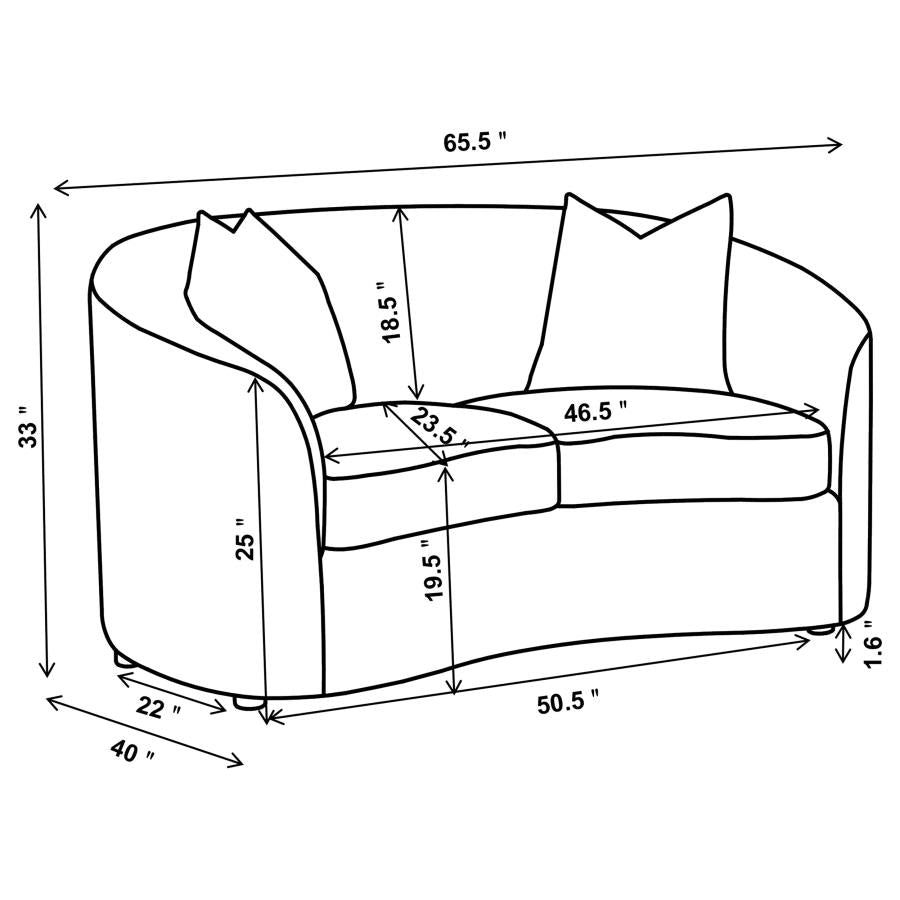 COASTER, RAINN 2 PIECES SOFA SET BOUCLE UPHOLSTERED SLOPED ARM, 509171-S2