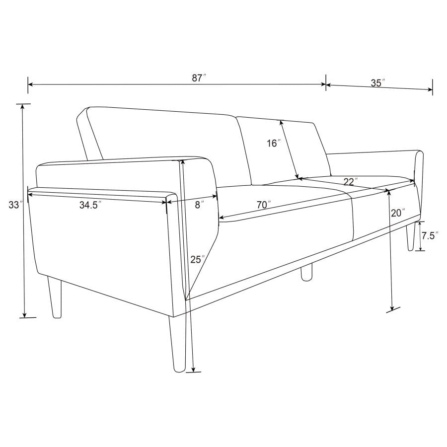 Rilynn Upholstered Track Arm Sofa Brown, 509521