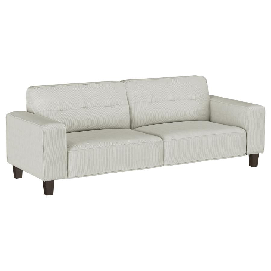 Deerhurst Upholstered Track Arm Tufted Sofa Set Greige, 509647