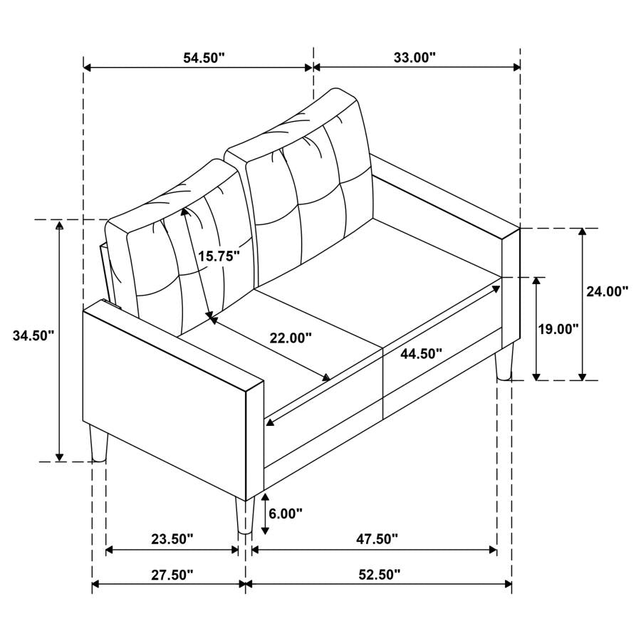 COASTER, BOWEN II LOVE SEAT (2 COLORS), 509982
