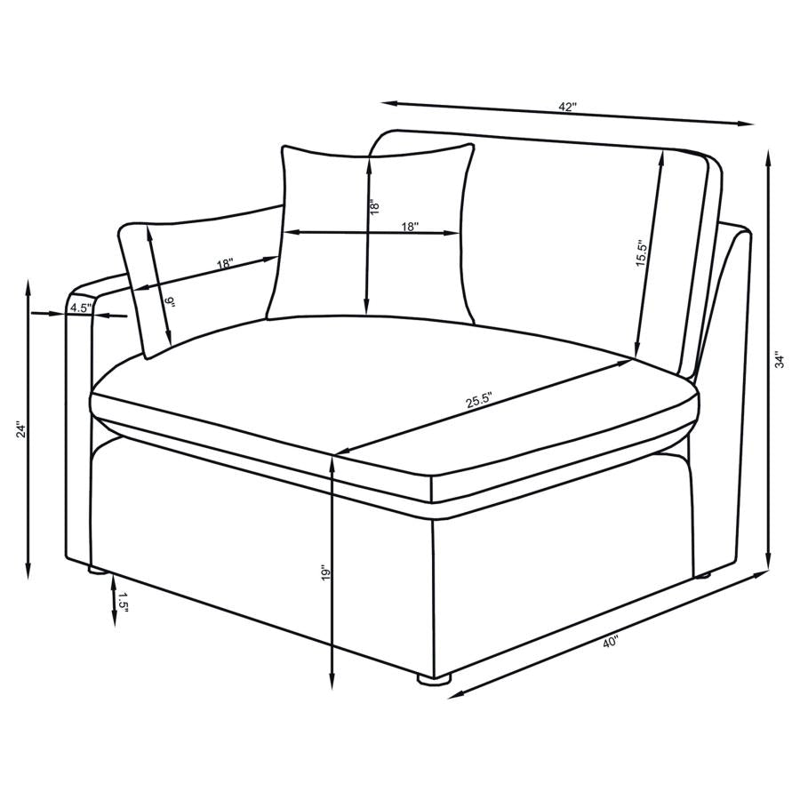 COASTER, HOBSON MODULAR 4 PIECES SECTIONAL SOFA (2 COLORS), 551451