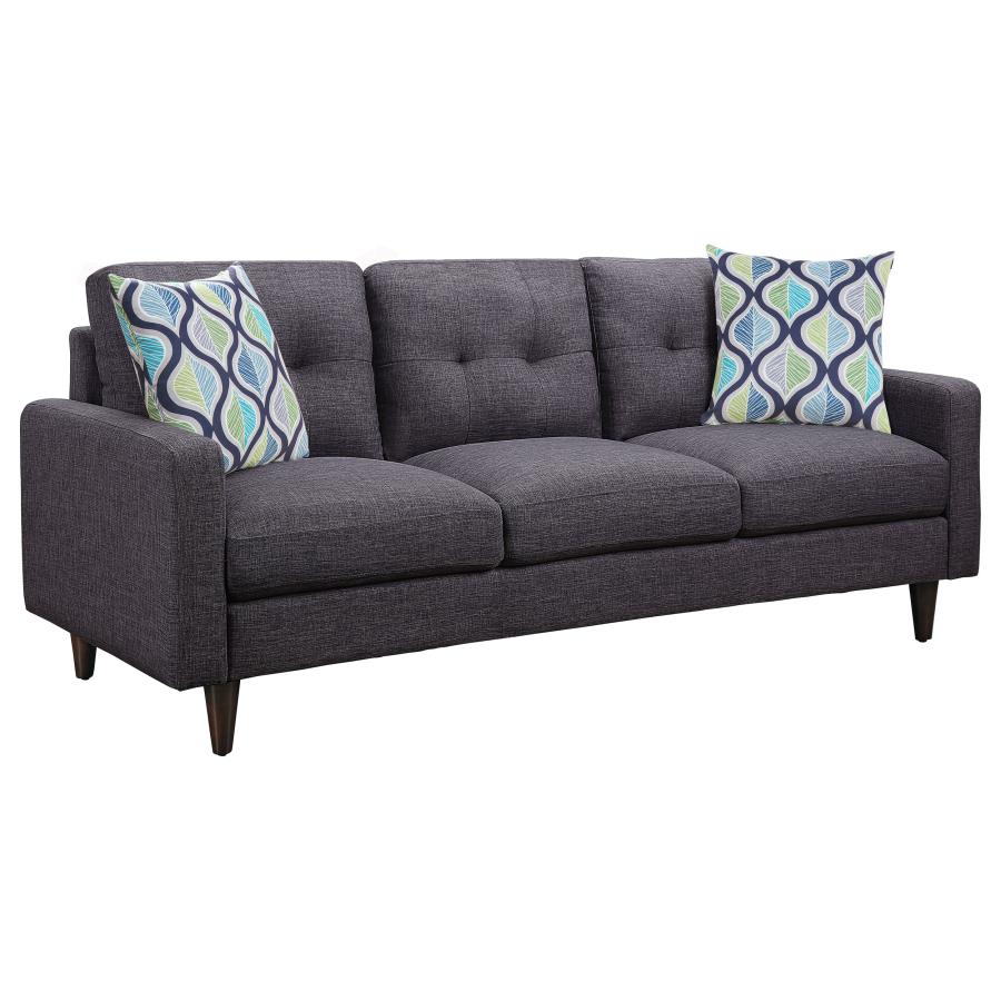 Watsonville Upholstered Track Arm Tufted Sofa Grey, 552001