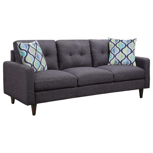 Watsonville Upholstered Track Arm Tufted Sofa Grey, 552001