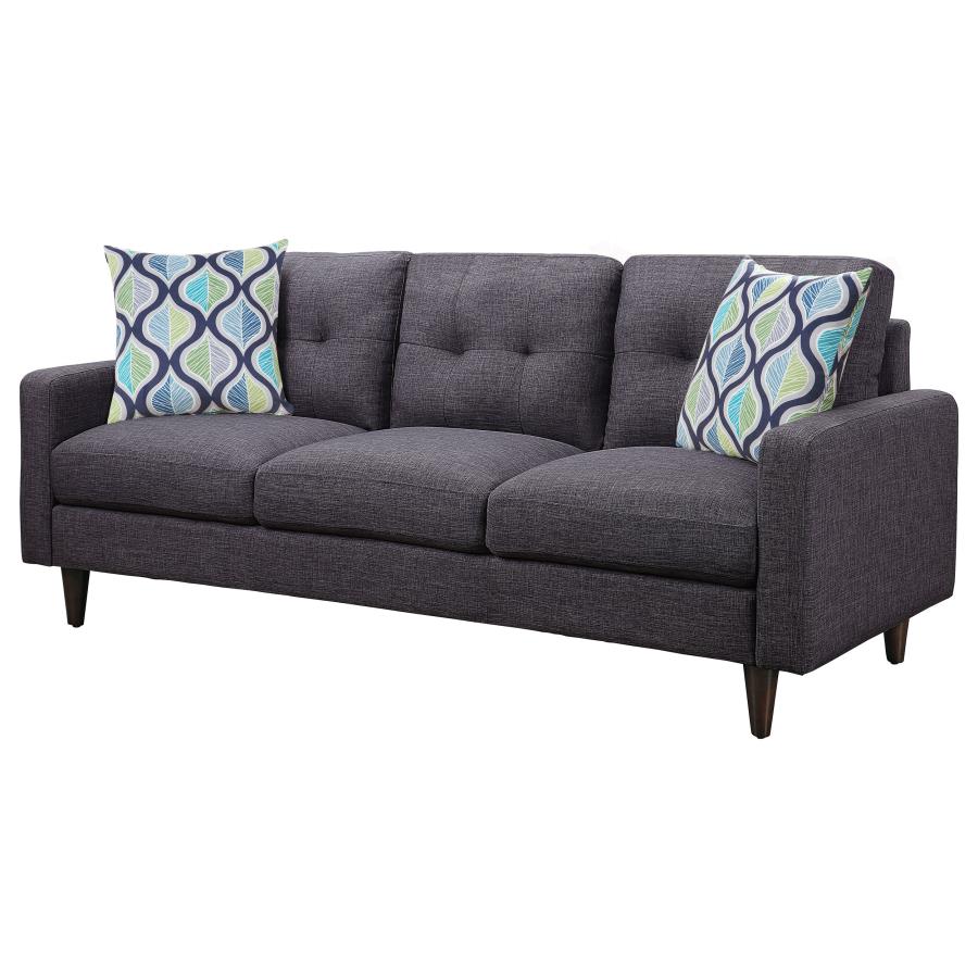Watsonville Upholstered Track Arm Tufted Sofa Grey, 552001