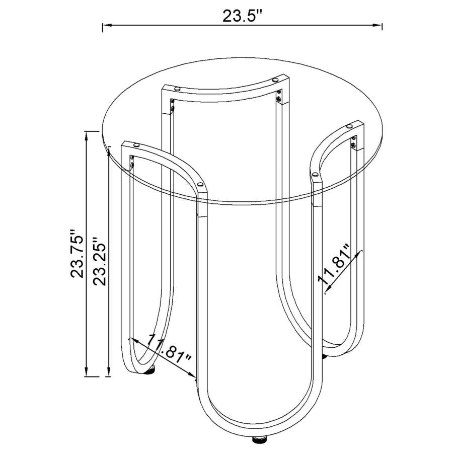 COASTER. 3 PIECES TEMPERED GLASS TABLE SET, 710908-S3