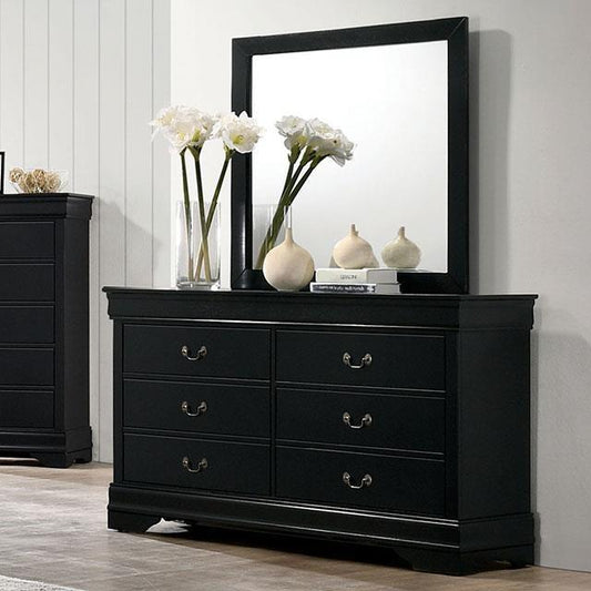 FURNITURE OF AMERICA DRESSER AND MIRROR BLACK FM7866BK-DM