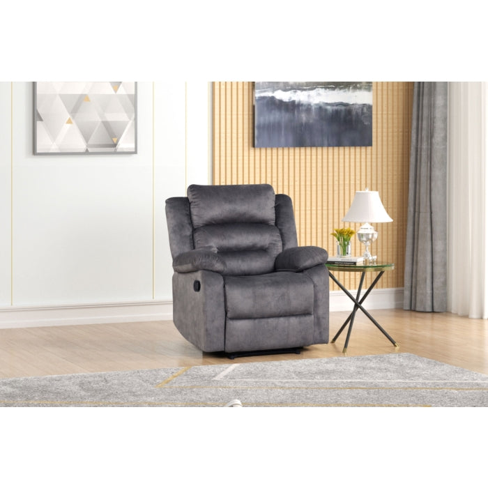 MANUAL RECLINING SOFA SET GRAY, 8077