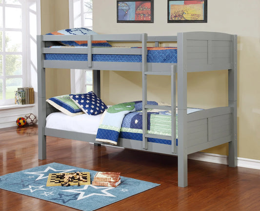 TWIN/TWIN BUNK BED GRAY