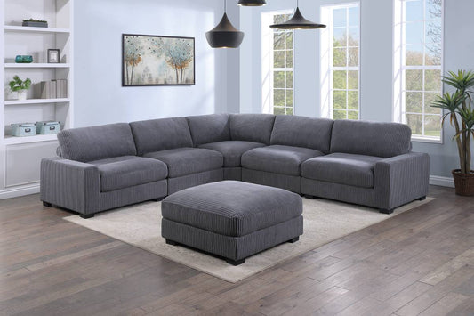 6-Pcs Modular Set gray corduroy, 164