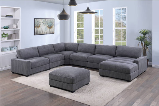 7-Pcs Modular Set beige corduroy, 166