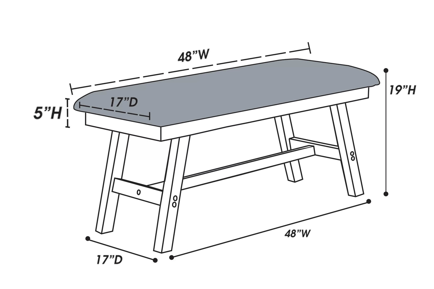 POUNDEX, WALNUT BENCH,. F1332