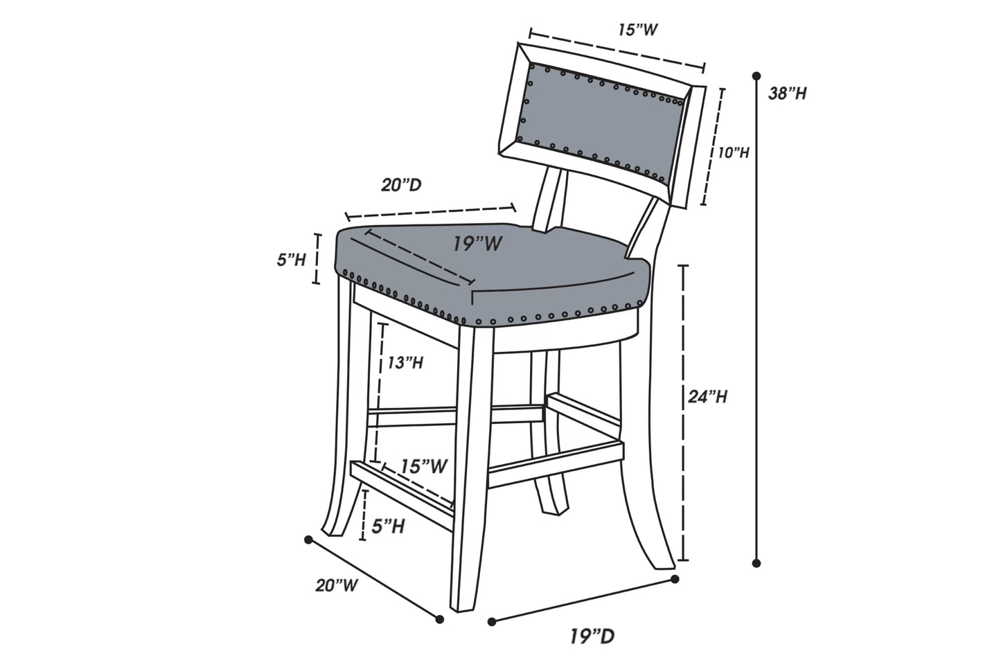 7 PIECES COUNTER HEIGHT DINING SET, F2569