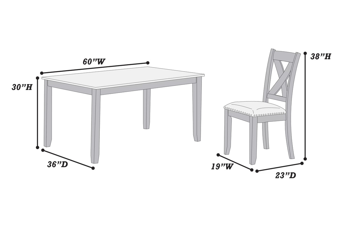 POUNDEX, GRAY 7 PIECES DINING SET, F2638