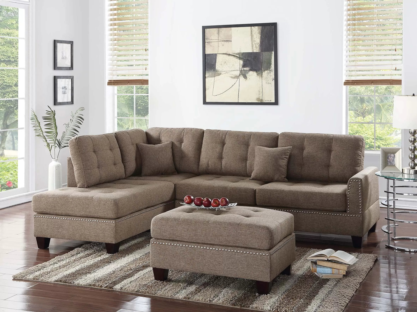 REVERSIBLE SECTIONAL WITH OTTOMAN, F6505