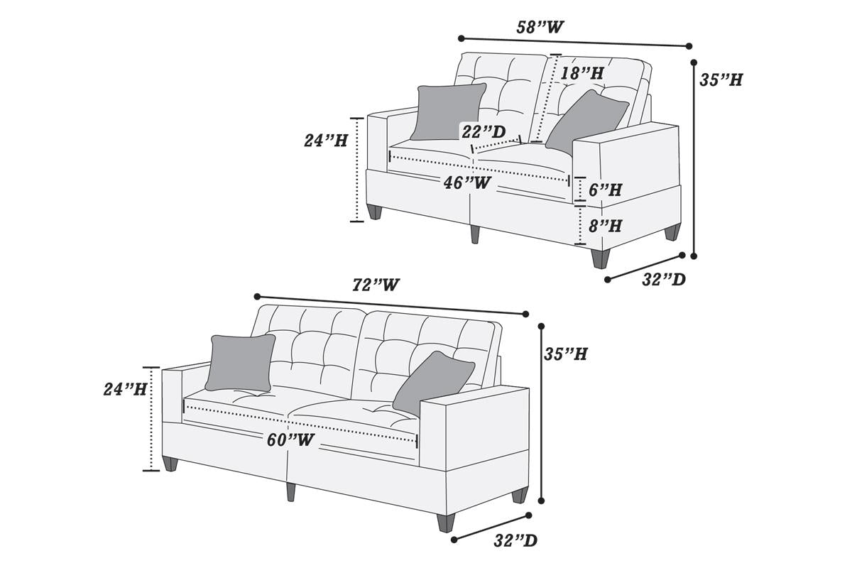 2 PIECES SOFA SET BLACK, F6903