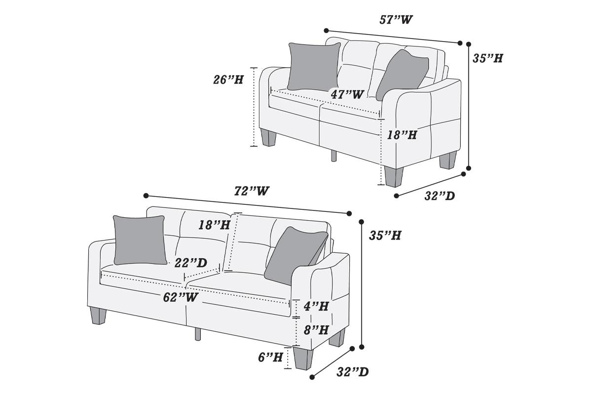 2 PIECES SOFA SET BLACK, F6922