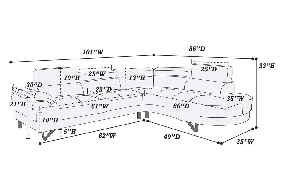 SECTIONAL FAUX LEATHER, F6985