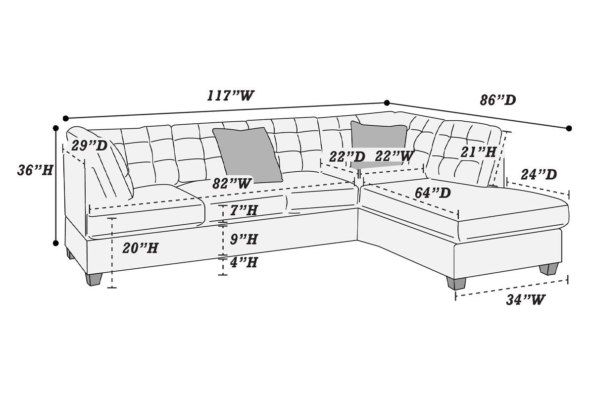 REVERSIBLE SECTIONAL CHARCOAL (OTTOMAN SOLD SEPARATELY), F7139