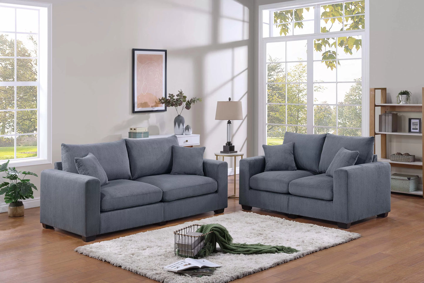 POUNDEX, SOFA SET CORDUROY