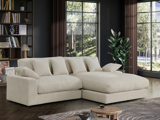 REVERSIBLE SECTIONAL CORDUROY BEIGE, 81339