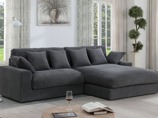 REVERSIBLE SECTIONAL CORDUROY DARK GRAY, 81337