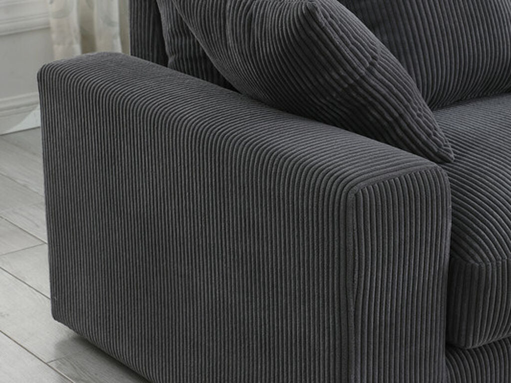 REVERSIBLE SECTIONAL CORDUROY DARK GRAY, 81337
