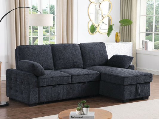 SLEEPER SECTIONAL DARK GRAY, USB AND CUP HOLDERS, 81440